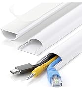 Yecaye 42.5in Cord Cover, Cord Hider for 2-3 Cords, W1.57in, H0.59in, White | Self-Adhesive Cord ...