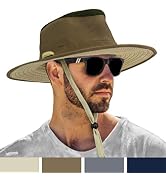 SUN CUBE Fishing Hiking Hat for Men Safari Sun Hat Wide Brim Boonie UPF50+