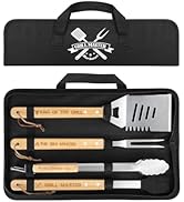 Coralogo 4PCS Grilling Accessories BBQ Tools - Stainless Steel Grill Set with Tongs, Fork, Spatul...