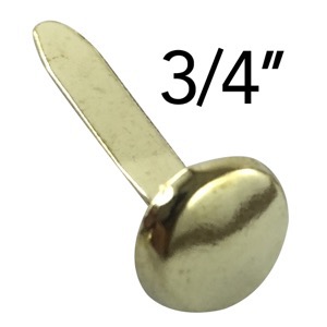 Single paper fastener beside a three quarter inch size marking