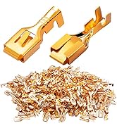 Twidec/200PCS 6.3mm Female Spade Connector Quick Splice Crimp Terminals Non Insulated Wire Connec...