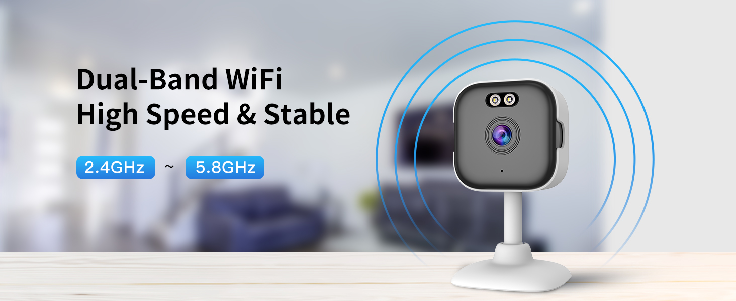 5Ghz Mini WiFi Camera 2K, Indoor Home Security Cameras for Baby/Elder/Dog/Pet Camera with Phone app