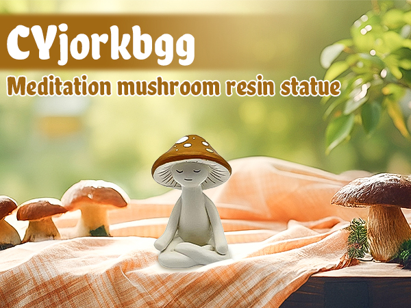 Meditation Mushroom Resin Statue