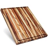 Sonder Los Angeles, XL Thick Teak Wood Cutting Board for Kitchen with Juice Groove, Sorting Compa...
