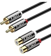 J&D 2 RCA Extension Cable, RCA Cable, Gold Plated Copper Shell Heavy Duty 2 RCA Male to Female St...