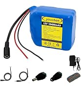 12V 10400mAh Rechargeable Lithium ion Battery Pack with Charger ,Bare Leads Wire Replacement Lith...