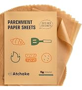 Atchake 9x13 Unbleached Parchment Paper Sheets for Baking, Precut Brown Parchment Paper for Oven,...