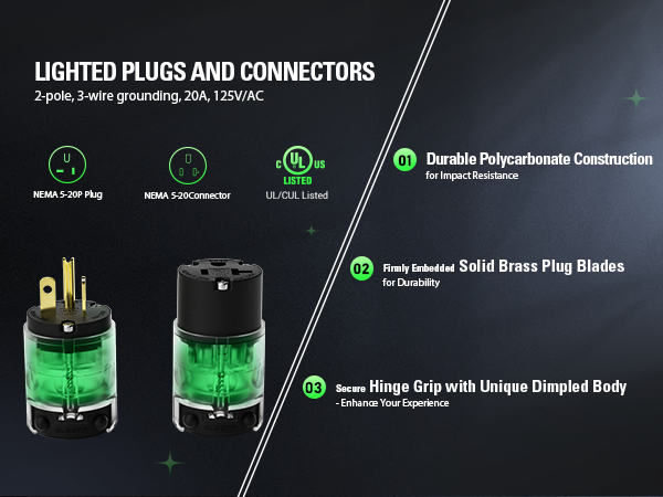 Lighted Plug and Connector Set