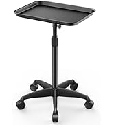VERYTOP Salon Rolling Tray Premium Aluminum Tattoo Tray on Wheels Salon Trolley Cart Adjustable H...