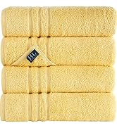 Hammam Linen Yellow Bath Towels 4-Pack - 27x54 Soft and Absorbent, Premium Quality Perfect for Da...