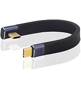 LANMINGLEL 40Gbps USB Type C 4.0 Flat Soft Data Cable 240W USB C Male to Male 90° Angle Cable 8K@...