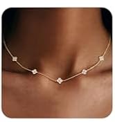 KELAIEN Birthstone Four Leaf Clover Necklace for Women