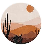 Qykwz Boho Western Cactus Mouse Pad, Abstract Boho Terracota Sun Desert Landscape Mousepad for Co...