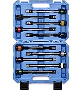 CASOMAN 10 Piece 1/2" Drive 8 Inch Length Color-Coded Torque Extension Bar Set, 65 to 150 Ft-Lbs ...