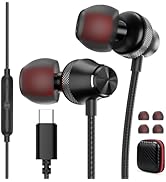 USB C Headphones Wired Earbuds for Samsung S26 Ultra S25 S24 for iPhone 17 16 Pro Max,Noise Cance...