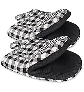 Short Oven Mitts, Heat Resistant 500°F, Silicone Grip Kitchen Gloves, Non-Slip for Baking, Grilli...