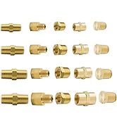 MeiChi 64pcs Brass Pipe Fitting Assortment Kits Hex Head Plug + Reducing NPT Adapter + Reducer Bu...