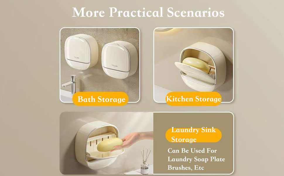 Wall Mounted Soap Box Tray Container for Bathroom