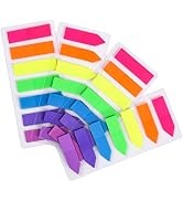 Lysas 4 Sets Neon Page Markers Colored Index Tabs, Fluorescent Sticky Note for Page Marker, 560pcs