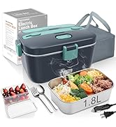 COZYEXPERT Electric-Lunch-Box-Heated-Food-Warmer 100W Heating Lunchbox for Adults 1.8L Portable F...