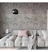Extra Wide Large Size Grey Concrete Wallpaper Peel and Stick Industrial Cement Wall Paper Matte L...