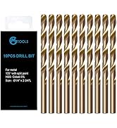 GMTOOLS 1/4 inch Cobalt Drill Bits, M35 HSS, 135 Degree Tip, Jobber Length Twist Drill Bit Set fo...