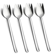 Kucensi Sporks, 4-Pack Salad Forks 18/10 Stainless Steel Metal Spork, 7.4 Inches Long Handle Dess...