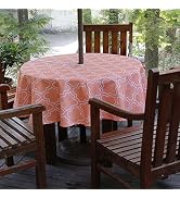 Melaluxe Spring/Summer Wrinkle-Free Waterproof Outdoor Tablecloth with Umbrella Hole and Zipper (...