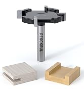REKCKRUL CNC Spoilboard Surfacing Router Bit 1/4 Inch Shank, 1-1/2" Cutting Diameter 4-Wings, Sla...