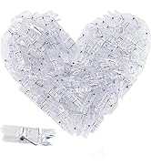 128 Pieces Photo Clips Mini Transparent Plastic Clear Clips, Clothespins Binder Clips for Hanging...