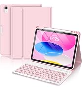 CC Store for iPad A16 11th 10th Generation Case with Keyboard - Detachable Folio Keyboard Cover w...