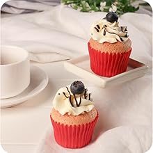 red greaseproof cupcake liners