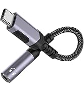 iMangoo USB C to 3.5mm Audio Headphones Adapter for Samsung S26 Grey | Type C to Aux Earphones Do...