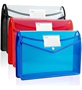 Plastic Expanding File Folder, Folders for Documents, Transparent Envelopes with Elastic Closure,...
