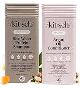 Kitsch Rice Water Protein Shampoo & Argan Oil Liquid Conditioner Set – Strengthening Hair Growth ...