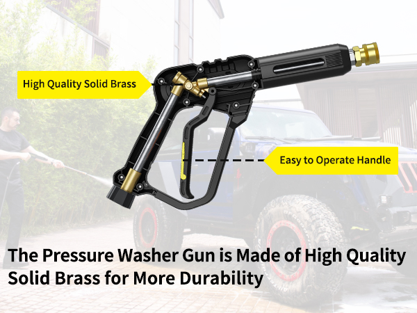 Pressure washer gun and hose