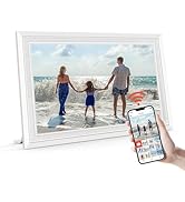 Frameo 10.1" Digital Picture Frame with 32GB Memory White WiFi Electronic Photo Frame 1280 x 800 ...