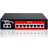 STEAMEMO 10-Port Gigabit Managed PoE Switch, 8 PoE+ Ports@120W, 2 Uplink Ports, VLAN, PoE Schedul...