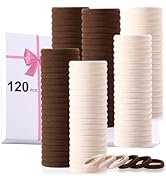 120 Pcs No Damage Hair Ties for Women Thick Hair, Large Soft Seamless Nylon Hair Ties Ponytail Ha...