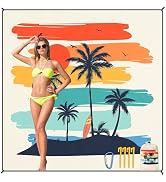 HIHOHO Beach Blanket Waterproof Sandproof Beach Mat 79”x 83” for 1-8 Adults Quick Drying Durable ...