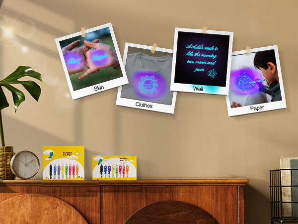 kids tattoo pens invisible ink pens with uv light spy notebooks for kids
