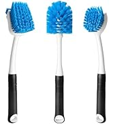 MOSOLAN Water Bottle and Dish Scrub Brush Kit, 3-Piece Set, Cleaning Brushes for Kitchen Use, Non...
