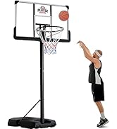 Portable Basketball Hoop Outdoor 10 ft Adjustable - 44in Shatterproof Backboard - Basketball Goal...