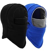 Balaclava Ski Mask 2 Pcs - Windproof Warmer Fleece Adjustable Winter Mask for Men Women