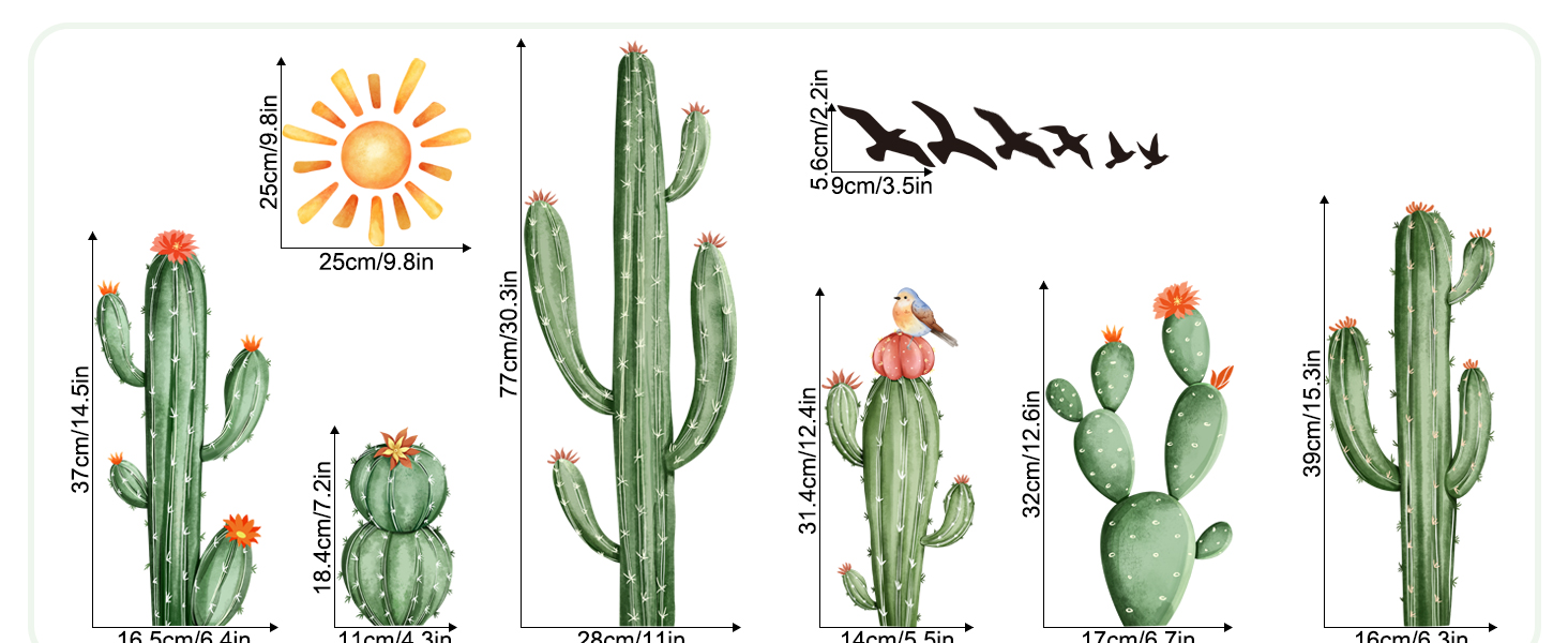 cactus wall decals