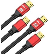 jojobnj HDMI Cable 10FT 2-Pack, 48Gbps 8K@60Hz 4K@120Hz, HDCP 2.2 & 2.3, DTS:X, HDR 10 Compatible...