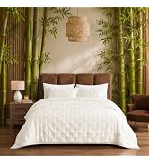 COZYXWORLD 100% Viscose Made from Bamboo Shell, Full/Queen 3-Piece Cooling Quilt Set, Lightweight...