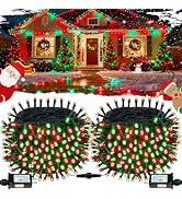 OZS Connectable 2-Pack 164Ft 400LED Christmas String Lights, Red & Green | 13 Modes and Timer; IP...