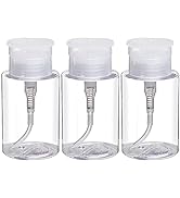 Pack of 3 Nail Polish Remover Pump Empty Dispenser Bottle for Alcohol, Acetone, Nail Polish and M...