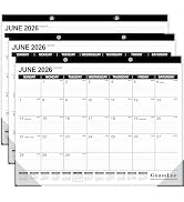 GuassLee Large Desk Calendar 2026, 3 Packs, 19 Months from Jun. 2026 to Dec. 2027, 22" x 17" Desk...